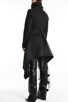 4B W5152 COAT Asymmetric Cloth Lined & Punto Milano Black LA HAINE INSIDE US