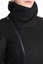 4B W5152 COAT Asymmetric Cloth Lined & Punto Milano Black LA HAINE INSIDE US