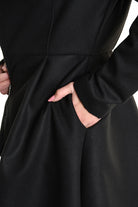 4B W5152 COAT Asymmetric Cloth Lined & Punto Milano Black LA HAINE INSIDE US