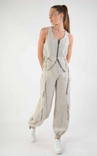 A34B LW69624 Tank Top Linen Viscose Sand