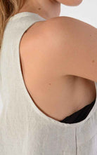 A34B LW69624 Tank Top Linen Viscose Sand