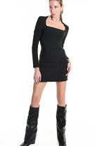 4B LW790 DRESS Tecno Stretch & Tulle Black LA HAINE INSIDE US