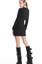 4B LW790 DRESS Tecno Stretch & Tulle Black LA HAINE INSIDE US