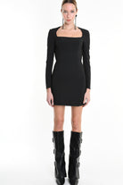 4B LW790 DRESS Tecno Stretch & Tulle Black LA HAINE INSIDE US