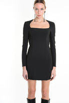 4B LW790 DRESS Tecno Stretch & Tulle Black LA HAINE INSIDE US