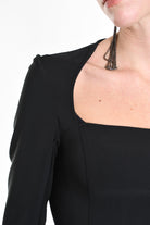 4B LW790 DRESS Tecno Stretch & Tulle Black LA HAINE INSIDE US