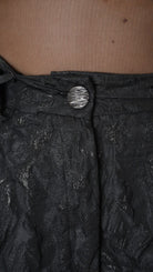 A34B LW85025 TROUSER Wide Flared Jacquard Coated Black