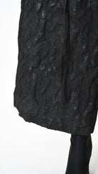 A34B LW85025 TROUSER Wide Flared Jacquard Coated Black