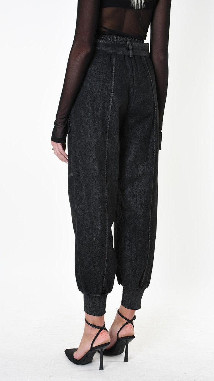 A34B LW88025 TROUSER Over Gabardine Cotton Coated UNISEX D Black