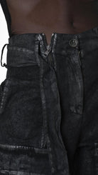 A34B LW88025 TROUSER Over Gabardine Cotton Coated UNISEX D Black