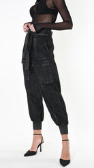 A34B LW88025 TROUSER Over Gabardine Cotton Coated UNISEX D Black