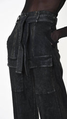 A34B LW88025 TROUSER Over Gabardine Cotton Coated UNISEX D Black