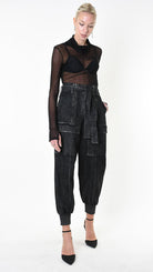 A34B LW88025 TROUSER Over Gabardine Cotton Coated UNISEX D Black