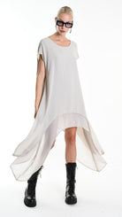 A34B W500425 DRESS Asymmetric Georgette Sand