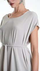 A34B W500425 DRESS Asymmetric Georgette Sand