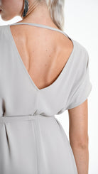 A34B W500425 DRESS Asymmetric Georgette Sand