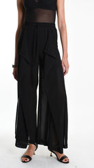 A34B W505725 TROUSER Wide Georgette Black