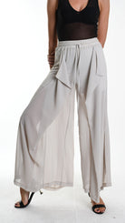 A34B W505725 TROUSER Wide Georgette Sand