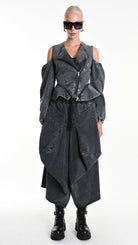 A34B W506025 JACKET Skinny Gabardina Cotton Marmorized Grey