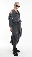 A34B W506025 JACKET Skinny Gabardina Cotton Marmorized Grey