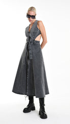 A34B W506125 DRESS Gabardina Cotton Marmorized Grey