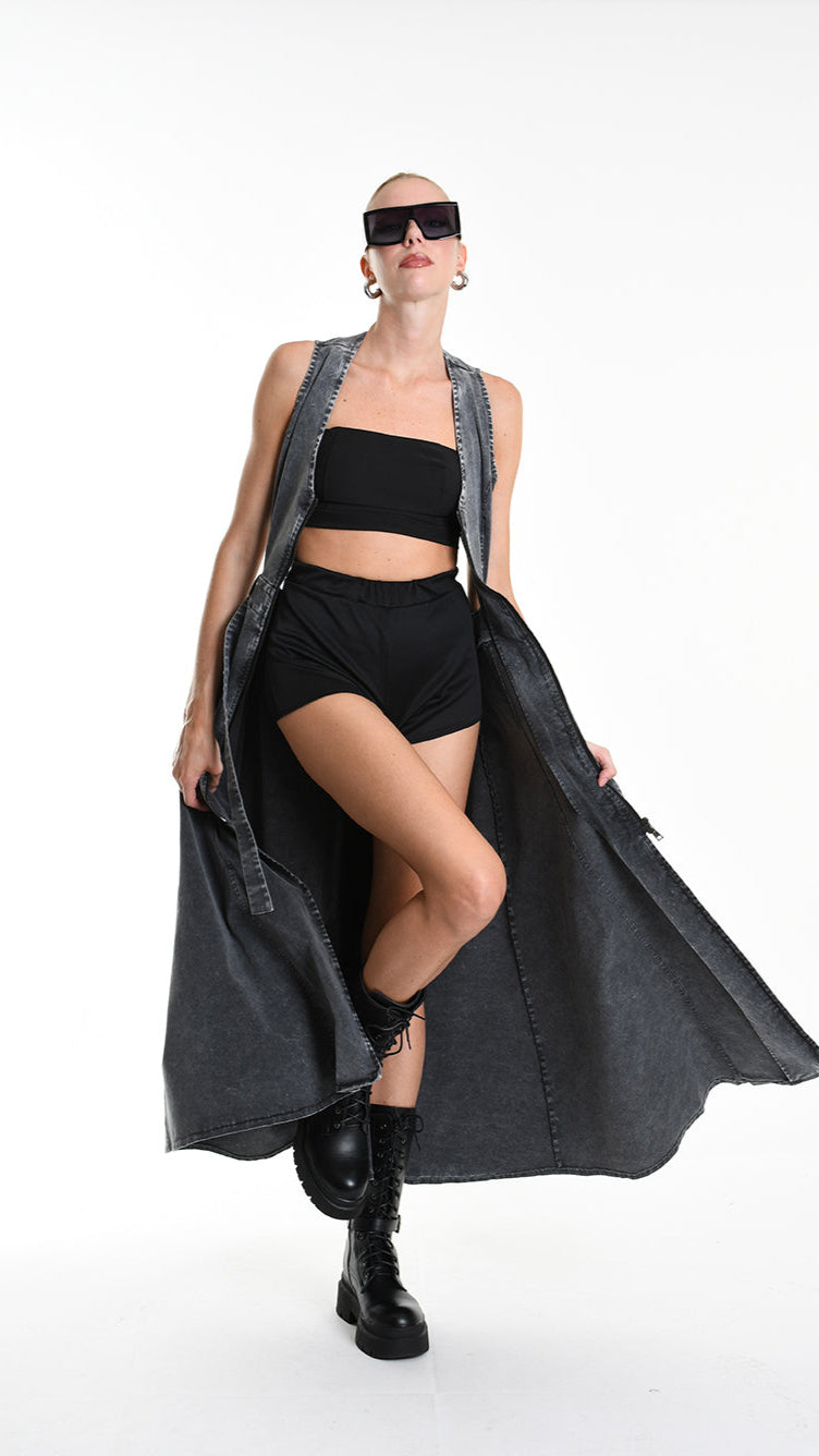 A34B W506125 DRESS Gabardina Cotton Marmorized Grey