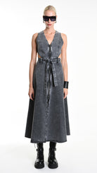 A34B W506125 DRESS Gabardina Cotton Marmorized Grey