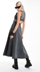 A34B W506125 DRESS Gabardina Cotton Marmorized Grey
