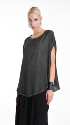 A34B W508425 BLUSA Over Satin Viscose Dyed Cold Black