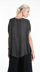 A34B W508425 BLUSA Over Satin Viscose Dyed Cold Black