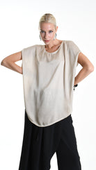 A34B W508425 BLUSA Over Satin Viscose Dyed Cold Sand