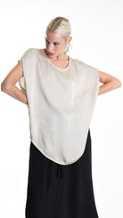 A34B W508425 BLUSA Over Satin Viscose Dyed Cold Sand