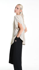 A34B W508425 BLUSA Over Satin Viscose Dyed Cold Sand