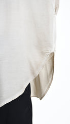 A34B W508425 BLUSA Over Satin Viscose Dyed Cold Sand