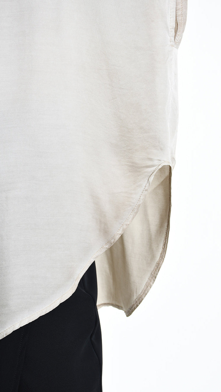 A34B W508425 BLUSA Over Satin Viscose Dyed Cold Sand