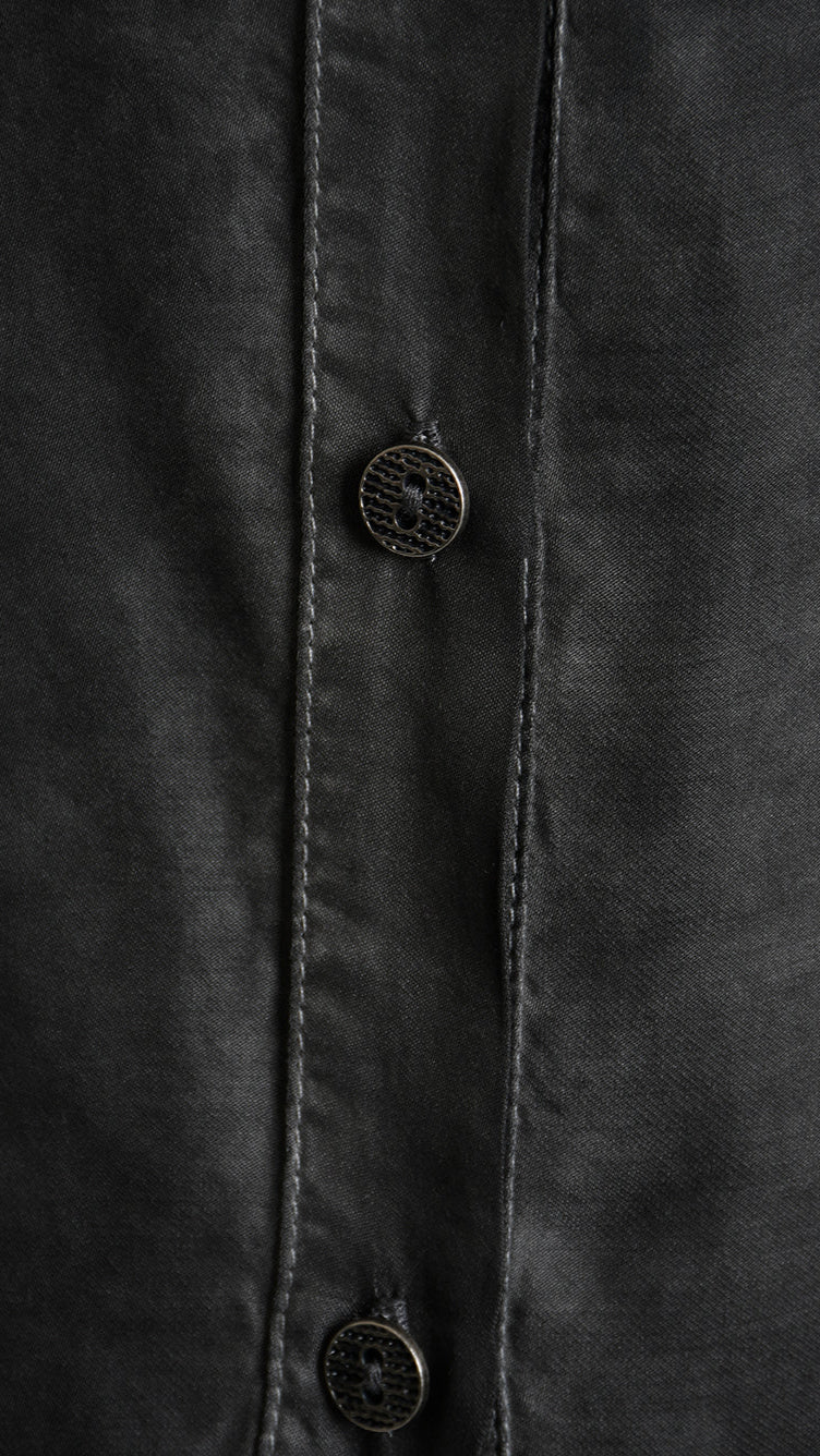 A34B W508625 GILET Asymmetric Satin Viscose Dyed Cold Black