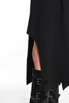 4B W5140 DRESS Asymmetric Over Punto Milano UNISEX  Black LA HAINE INSIDE US