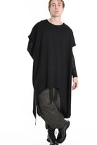 4B W5140 DRESS Asymmetric Over Punto Milano UNISEX  Black LA HAINE INSIDE US