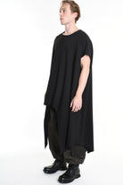 4B W5140 DRESS Asymmetric Over Punto Milano UNISEX  Black LA HAINE INSIDE US