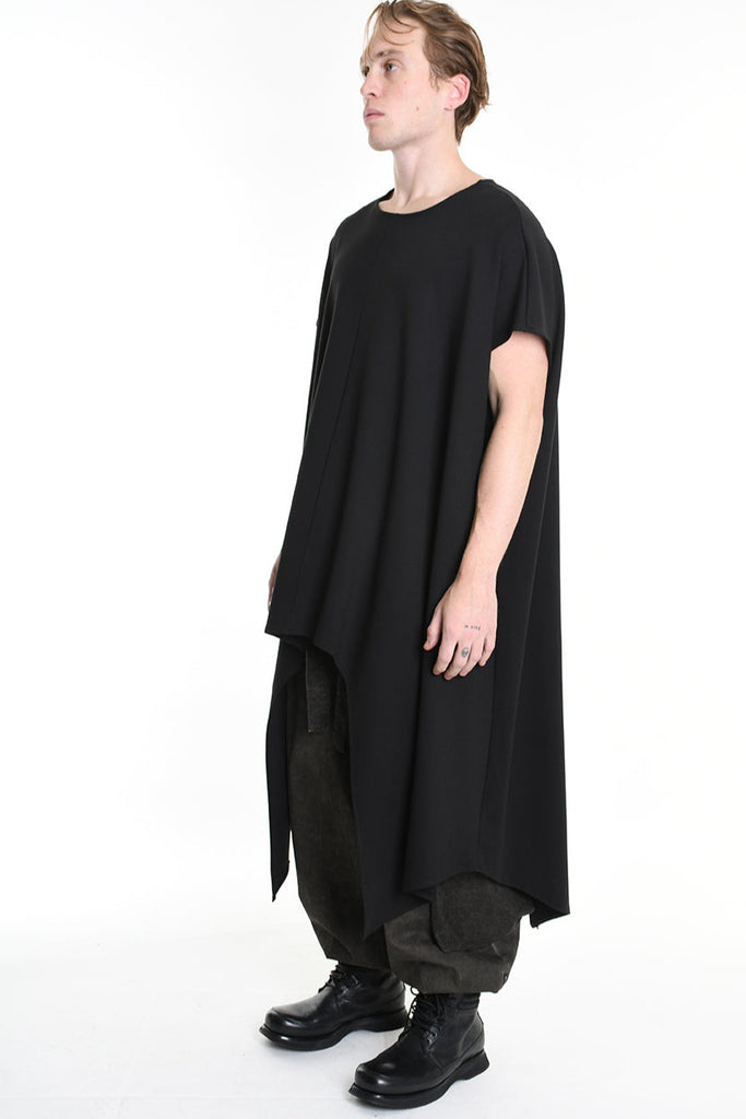 4B W5140 DRESS Asymmetric Over Punto Milano UNISEX  Black LA HAINE INSIDE US