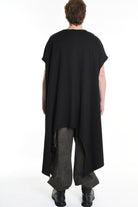 4B W5140 DRESS Asymmetric Over Punto Milano UNISEX  Black LA HAINE INSIDE US