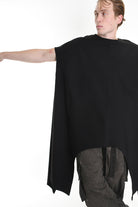 4B W5140 DRESS Asymmetric Over Punto Milano UNISEX  Black LA HAINE INSIDE US