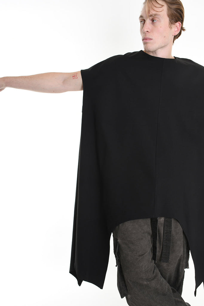 4B W5140 DRESS Asymmetric Over Punto Milano UNISEX  Black LA HAINE INSIDE US