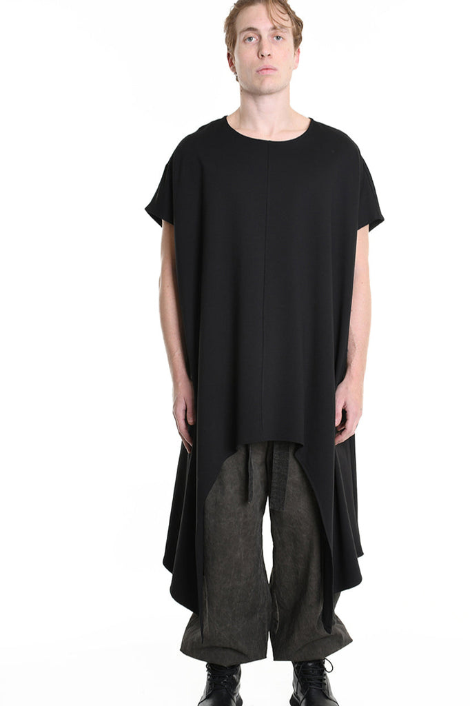 4B W5140 DRESS Asymmetric Over Punto Milano UNISEX  Black LA HAINE INSIDE US