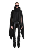 4B W5153 CAPE Over Asymmetric Cloth UNISEX D Black LA HAINE INSIDE US