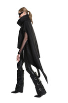 4B W5153 CAPE Over Asymmetric Cloth UNISEX D Black LA HAINE INSIDE US