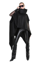 4B W5153 CAPE Over Asymmetric Cloth UNISEX D Black LA HAINE INSIDE US