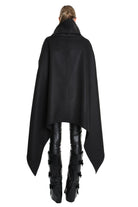 4B W5153 CAPE Over Asymmetric Cloth UNISEX D Black LA HAINE INSIDE US
