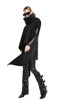 4B W5153 CAPE Over Asymmetric Cloth UNISEX D Black LA HAINE INSIDE US