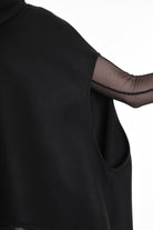 4B W5153 CAPE Over Asymmetric Cloth UNISEX D Black LA HAINE INSIDE US